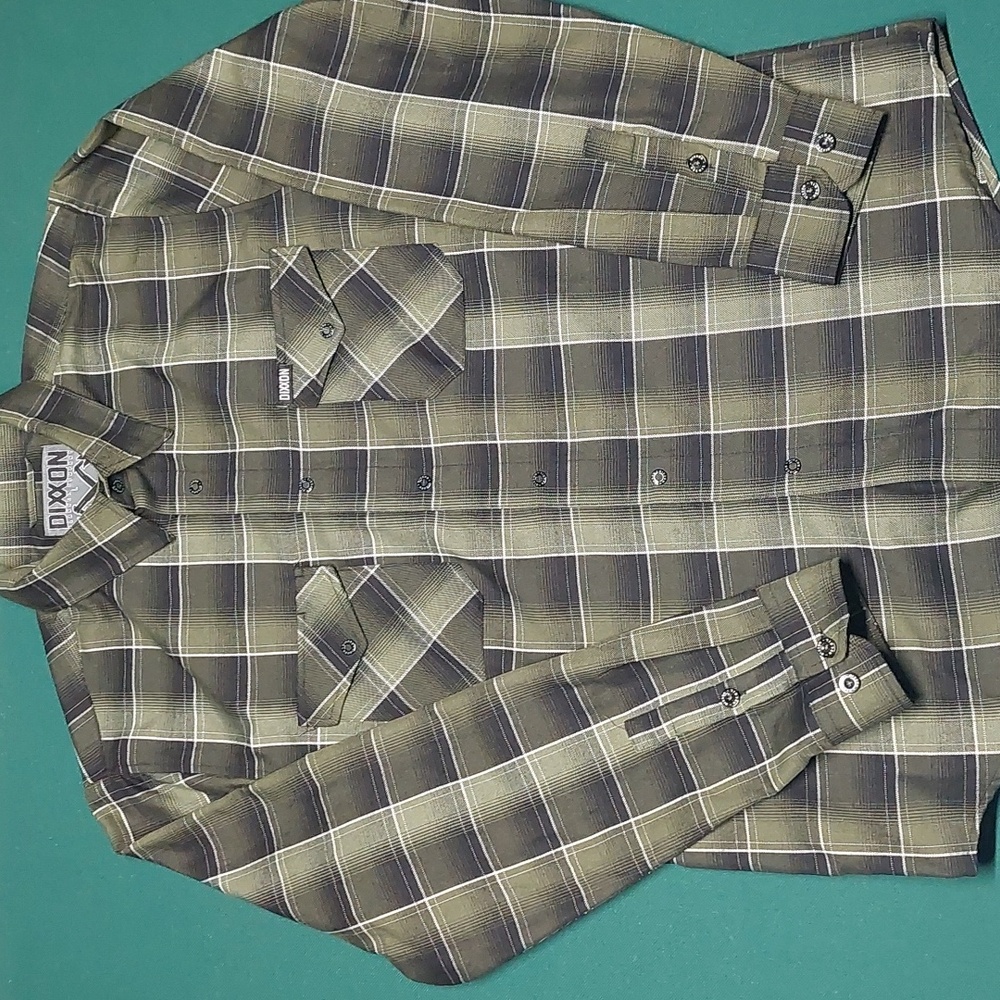 Dixxon Flannel Company Recoil Long Sleeve Men's Shirt Size Large Green And Black